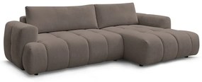 Taupe rozkladacia/s úložným priestorom rohová pohovka (pravý roh/s leňoškou) Fuji – Bobochic Paris