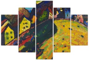 Obraz - Vasily Kandinsky, Houses at Murnau, reprodukcia (150x105 cm)