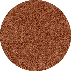 Ayyildiz, Kusový koberec Life Shaggy 1500 terra kruh, 80x80 (priemer) kruh, oranžová, obývacia izba