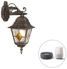 Inteligentná vintage vonkajšia nástenná lampa bronzová vrátane Wifi A60 - Antigua