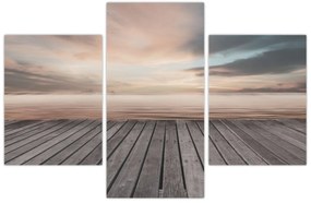 Obraz - Mólo pri západe slnka (90x60 cm)