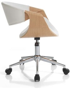 Kancelárska stolička z imitácie kože v bielo-prírodnej farbe Visby – Tomasucci