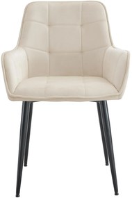 Jedálenská stolička Ferndale - zamat - krémová