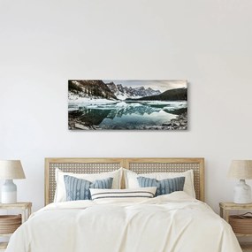 Obraz - jazero v zime (120x50 cm)