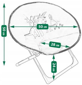 Detské kempingové kreslo modré s dinosaurami