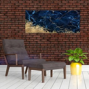 Obraz - Tmavo-modrý mramor (120x50 cm)