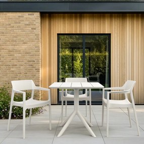 TULUM záhradná stolička s podrúčkami white