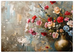 Sklenený obraz - Váza kvetov (70x50 cm)
