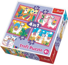 TREFL Puzzle Veselé lamy 4v1 (35,48,54,70 dílků)