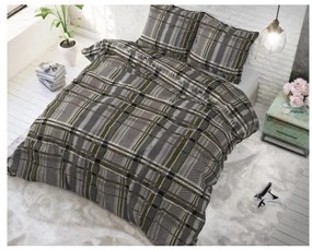 Sammer Karované posteľné obliečky v hnedej farbe v rozmere 200x200 cm 5908224093714 200 x 200 cm
