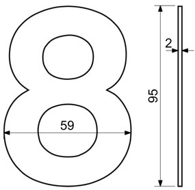 Domové číslo "8", RN.95L, čierna