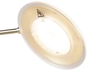 Zlatá stojaca lampa s lampou na čítanie vrátane LED a USB portu - Sevilla