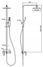 Cersanit Mille - Sprchový stĺp s pákovou batériou, chrómová, S951-339