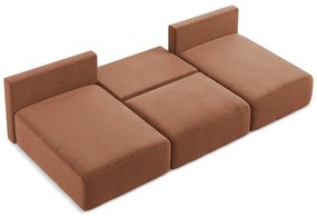 Rozkladacia/s úložným priestorom rohová pohovka v tehlovej farbe Kalena – Makamii