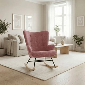 Autronic, AK-373 PINK2, Moderné hojdacie kreslo v elegantnom ružovom prevedení