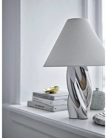 Stolová lampa v striebornej farbe s textilným tienidlom (výška 49 cm) Silva – Bloomingville