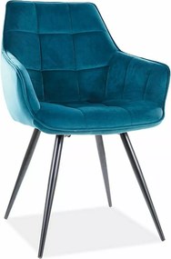 SI Lilia Velvet stolička tyrkysová