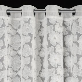 ZÁCLONA NA KRÚŽKOCH EVA MINGE JASMIN1 140X250 CM BIELA