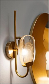 Sklenené nástenné svietidlo v zlatej farbe Softy – Mauro Ferretti