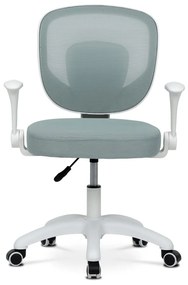 Detská pracovná stolička DINO — sieť / látka, mentolová