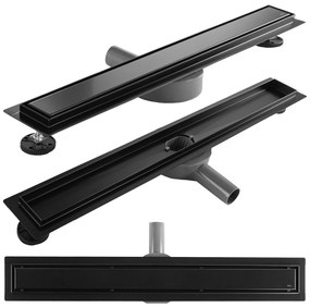 Rea Neox Pro Black, odtokový sprchový žľab 70 cm, čierna matná, REA-G7802