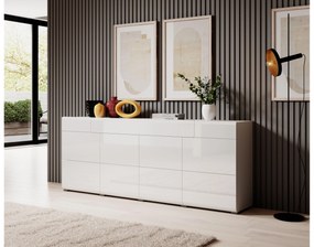 Komoda Tamie Typ 25 (biela + lesk biely). Akcia -20%. Vlastná spoľahlivá doprava až k Vám domov. 1030534