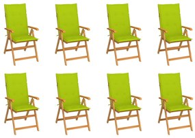 Sklápacie záhradné stoličky s podložkami 8 ks tíkový masív 3072552