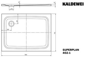 Sprchová vanička KALDEWEI SUPERPLAN PLUS 1000 x 750 x 25 mm alpská biela Hladké 430200010001