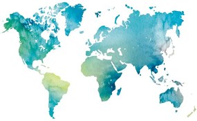 Samolepiaca tapeta mapa sveta v akvarelovom prevedení - 150x100