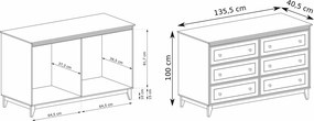 Moderná komoda DANNA 135 cm kašmír