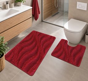 Sada kúpeľňových koberčekov Montana CLT-007 burgundská