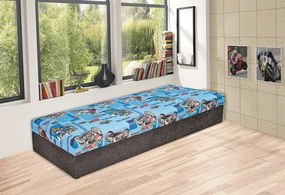 Posteľ Hurikán 80x200 cm, šedá/modrá