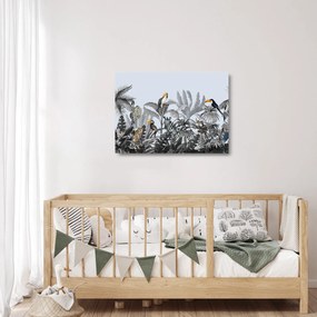 Sklenený obraz - Ilustrovaná džungľa (70x50 cm)