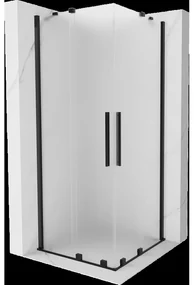 Mexen Velar Duo posuvný sprchovací kút 80 x 80 cm, mráz, čierna - 871-080-080-32-70