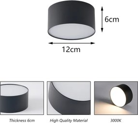 BRILAGI - LED Vonkajšie stropné svietidlo FORIS LED/14W/230V priemer 12 cm čierna IP44