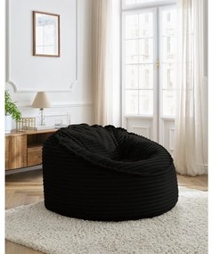 Čierny menčestrový sedací vak Socrate – Bobochic Paris