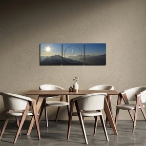 Obraz - Nad vrchol hôr (s hodinami) (90x30 cm)