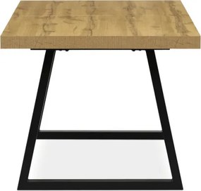 Jedálenský stôl 160x90 cm, rozkladací HT-R5624 OAK dub / čierne nohy