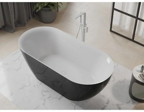 Mexen Roxy, voľne stojaca vaňa 170 x 80 cm, biela-čierna, biely prepad, 51201708075-20