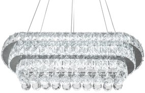 Toolight Toolight, Krištáľové závesné stropné svietidlo LED 102W + diaľkové ovládanie APP417-CP, chrómová, OSW-65015