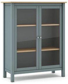 Vitrína sivozelená z borovicového dreva 90x110x40 cm Misti – Marckeric