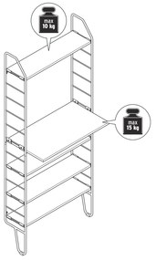 Nástenný regál s pracovnou plochou