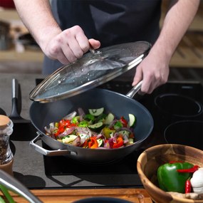 Wok so sklenenou pokrievkou  Ø 30 cm H: 8.5 cm - Sirius Terra Multi-layer Lunasol - 601213