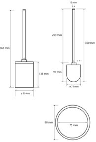 Sapho XR306W X-Round White WC štetka na postavenie, biela