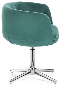 LuxuryForm DESIGN Kreslo MONTANA VELUR na striebornom kríži - zelené