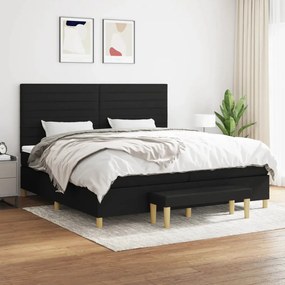 Boxspring posteľ s matracom čierna 200x200 cm látka 3137263