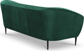 Trojmiestna pohovka Olivio, fľaškovo zelená zamatová  látka