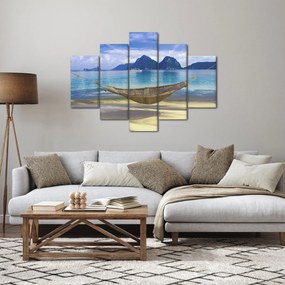 Obraz - Obraz hojdacej siete na pláži 2 (150x105 cm)