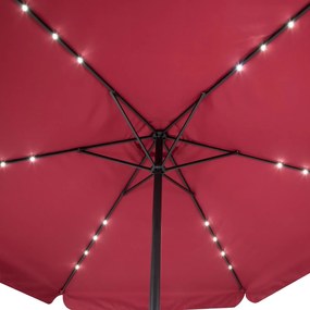 Zahradní slunečník Vang s LED osvětlením 330 cm červený