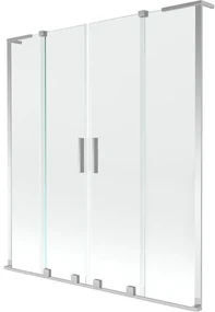 Mexen Velar L Duo, 2-krídlová posuvná vaňová zástena 140 x 150 cm, 8mm číre sklo, chrómová, 896-140-003-02-01